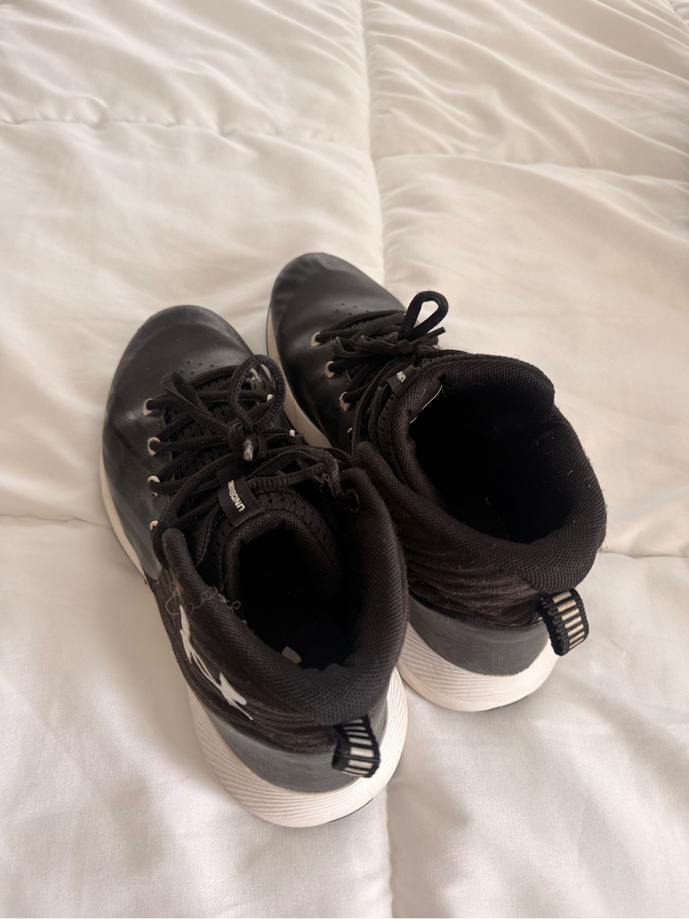 Under Armour Black and White Kids Athletic Sneakers